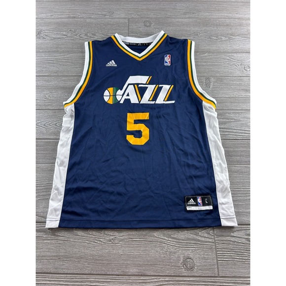 adidas Other - Adidas Utah Jazz Devin Harris 5 Basketball Jersey Blue Youth Large NBA